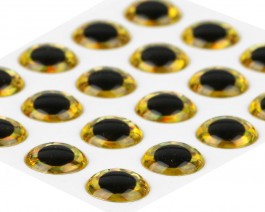 3D Epoxy Eyes, Holographic Gold, 7 mm